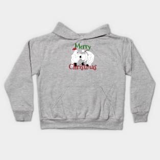 Santa Clause boxing while waitig for Christmas Kids Hoodie